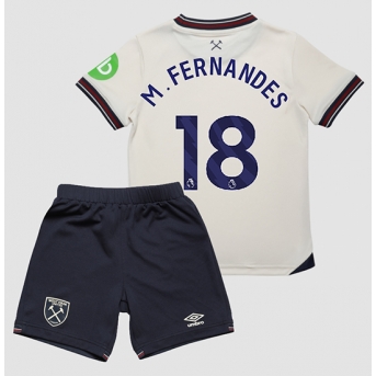 Billige Fotballdrakt West Ham United Mateus Fernandes #18 Replika Bortedraktsett Barn 2025-26 Kortermet (med bukser)